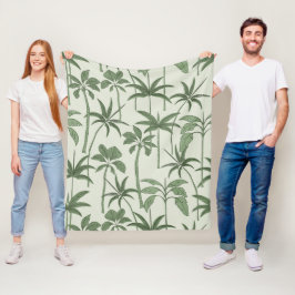 Cobertor De Velo Calor Tropical: Palma Botânica Vintage Salvia