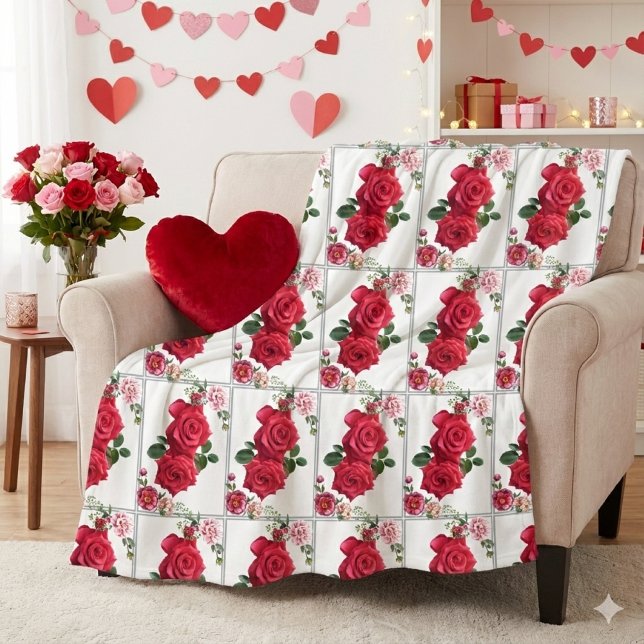 Cobertor De Velo Cama de Rosas Floral Rosa  (Criador carregado)