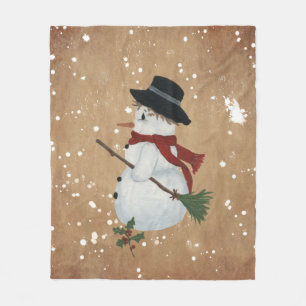 Cobertor De Velo Camarada Snowman Fleece Blanket