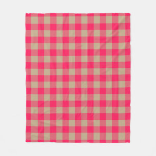 Cobertor De Velo Camel Diva Pink Buffalo Check Gingham Patterno