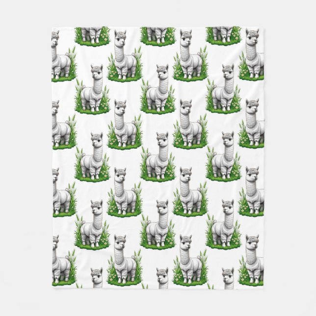 Cobertor De Velo Camel llama Alpaca Pattern Design (Frente)