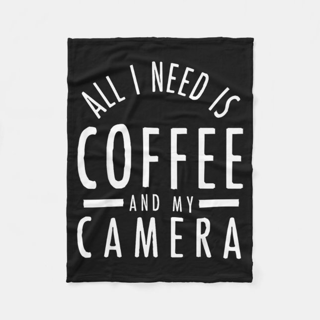 Cobertor De Velo Camera &amp; Coffee - Funny Photography Quote Phot (Frente)