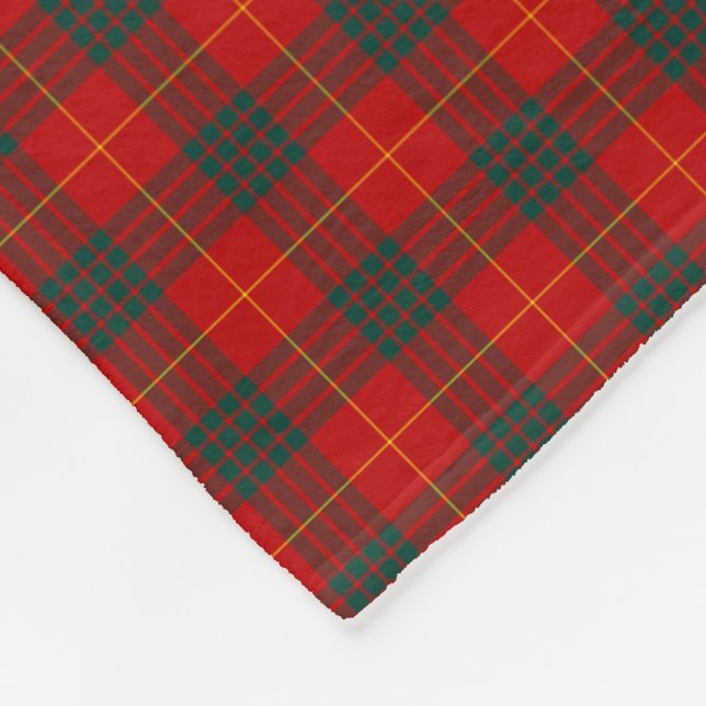 Cobertor De Velo Cameron Vermelho e Floresta Verde Clan Tartan (Quina)