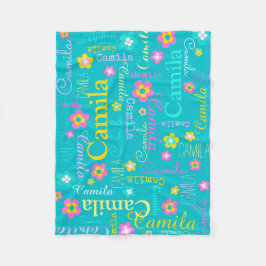 Cobertor De Velo Camila personaliza o nome abreviado aqua rosa cobe