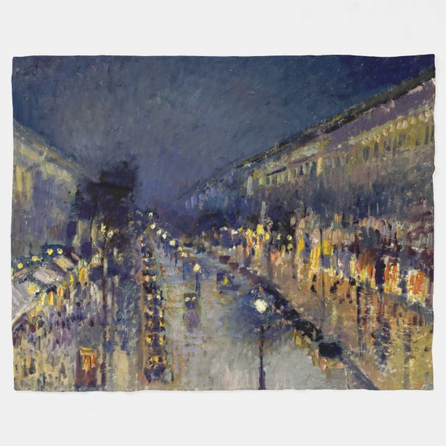 Cobertor De Velo Camille Pissarro - Boulevard Montmartre à Noite (Frente (Horizontal))