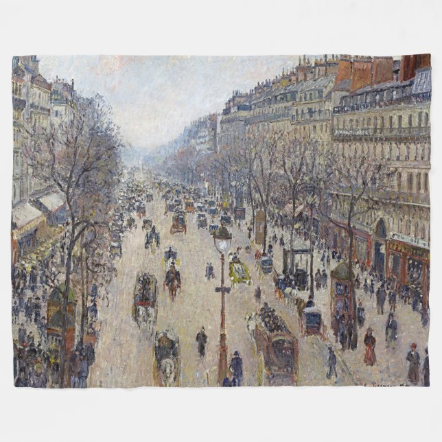 Cobertor De Velo Camille Pissarro - Boulevard Montmartre, manhã (Frente (Horizontal))