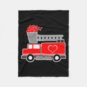 Cobertor De Velo Caminhão de Bombeiros Enche de Amor Dia dos Namora