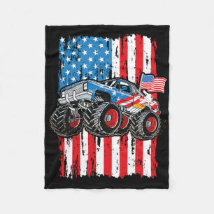 Cobertor De Velo Caminhão Monstro Bandeira Dos EUA Patriótico Menin