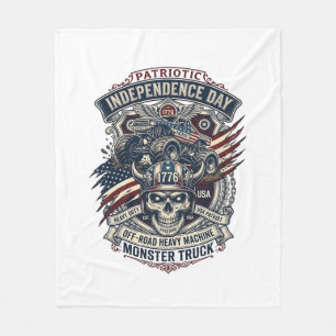 Cobertor De Velo Caminhão Monstro Patriótico 1776 Off Road Skull Pe