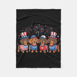 Cobertor De Velo Camisa 250 Aniversário EUA Cachorro Dachshund 4 de