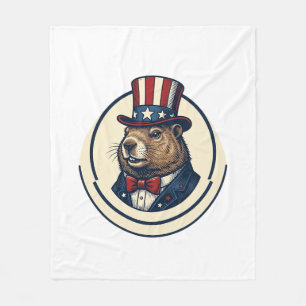 Cobertor De Velo Camisa com Desenho de Gravura Vintage de Marmota P