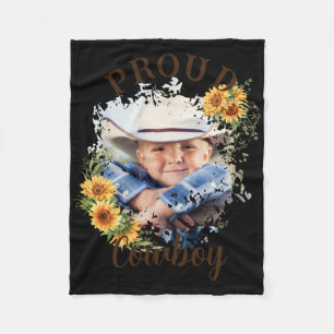 Cobertor De Velo Camisa Cowboy Foto Texto Amarelo Girassol