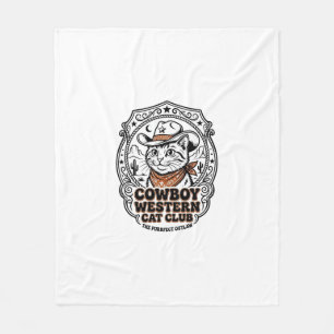 Cobertor De Velo Camisa de Arte de Vaqueiro Ocidental Gato Amante -