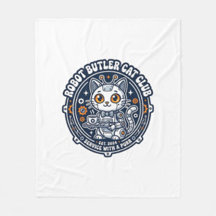 Cobertor De Velo Camisa de Arte do Mordomo Robô Gato Amante de Anim