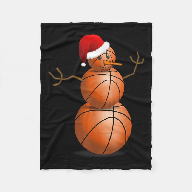 Cobertor De Velo Camisa de Basquete de Natal - Neve de Basquete (Frente)