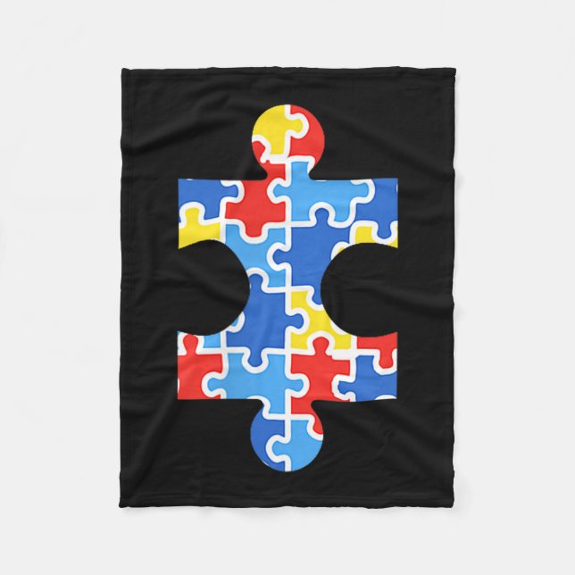Cobertor De Velo Camisa de Bolso com Peça de Puzzle de Conscientiza (Frente)