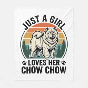 Cobertor De Velo Camisa de Cachorro Chow Chow Vintage Girl Amante d