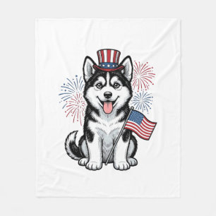 Cobertor De Velo Camisa de Desenho Vintage de Cachorro Husky Patrio