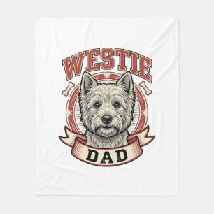 Cobertor De Velo Camisa de Design de Pai Westie Vintage Amante de C