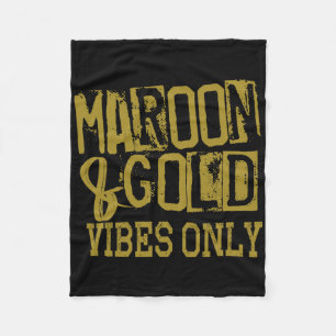Cobertor De Velo Camisa de Dia de Jogo Maroon Gold Vibes Only Tee A