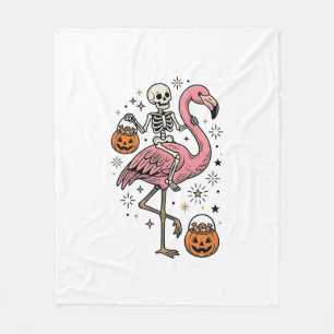Cobertor De Velo Camisa de Doce de Halloween de Flamingo Montado em