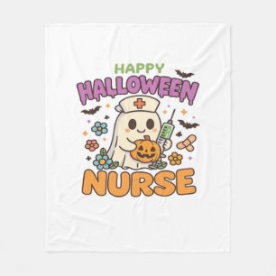 Cobertor De Velo Camisa de Enfermeira Feliz do Halloween - Medicina