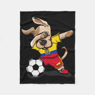 Cobertor De Velo Camisa de Fãs de Futebol do Dabbing Dog Equador Eq