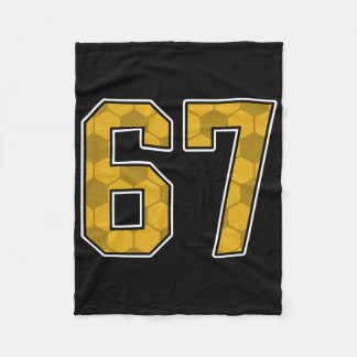 Cobertor De Velo Camisa de Futebol Dourada Padrão Número 67 Uniform