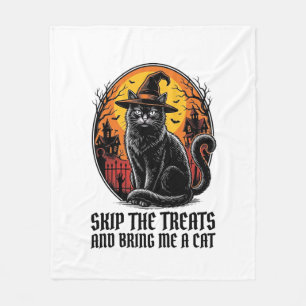 Cobertor De Velo Camisa de Gato de Halloween Gravura Vintage Assust
