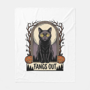 Cobertor De Velo Camisa de Gato Preto de Halloween com Design de Pr