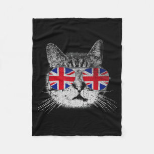 Cobertor De Velo Camisa de Gato União Jack Bandeira País Retro Ingl