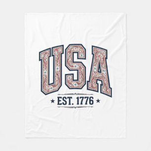 Cobertor De Velo Camisa de Gravura Patriótica Vintage EUA Est 1776_