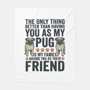 Cobertor De Velo Camisa de Gravura Vintage Amigo Família Pug Engraç