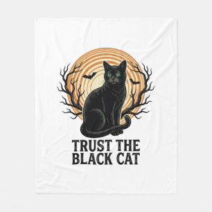 Cobertor De Velo Camisa de Halloween de Gato Preto Vintage Gato da