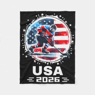 Cobertor De Velo Camisa de Hockey EUA 2026 Para Homens Mulheres Cri
