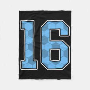 Cobertor De Velo Camisa de jogador de futebol azul padrão número 16