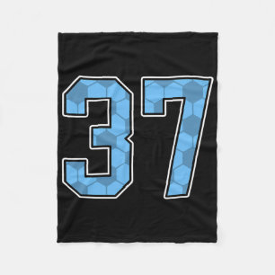 Cobertor De Velo Camisa de Jogador de Futebol Azul Padrão Número 37