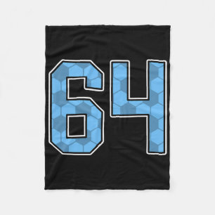 Cobertor De Velo Camisa de Jogador de Futebol Azul Padrão Número 64