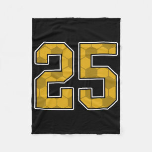 Cobertor De Velo Camisa de jogador de futebol dourado padrão número