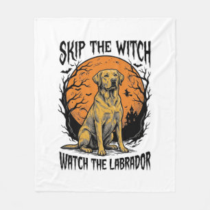 Cobertor De Velo Camisa de Labrador de Halloween com Aviso de Cão A