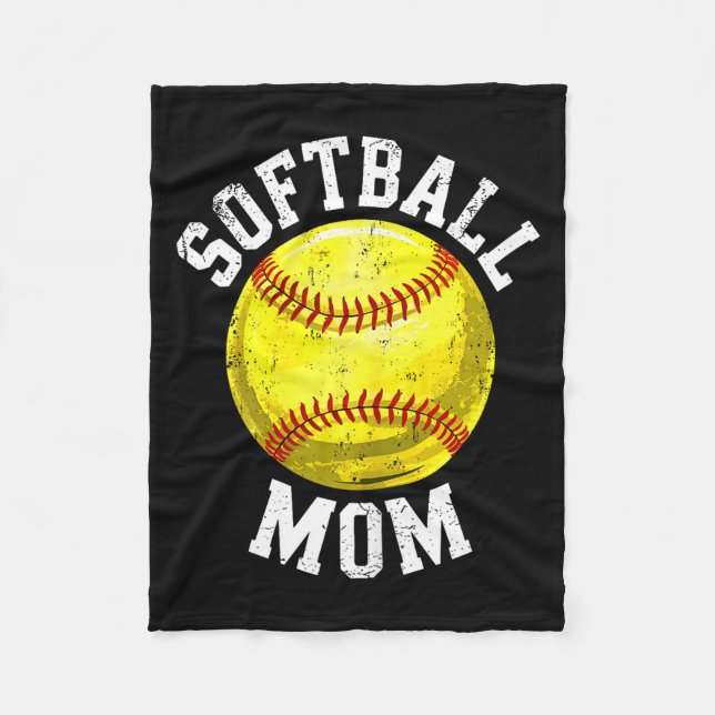Cobertor De Velo Camisa de Mãe de Softball Mulheres Amante de Softb (Frente)