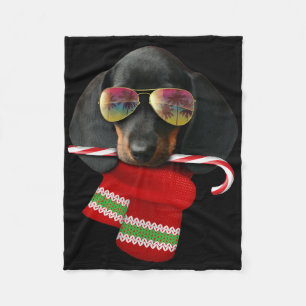 Cobertor De Velo Camisa de Natal em Julho Dachshund Sungles Amor po