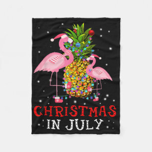 Cobertor De Velo Camisa de Natal em Julho Funny Flamingo Abacaxi S