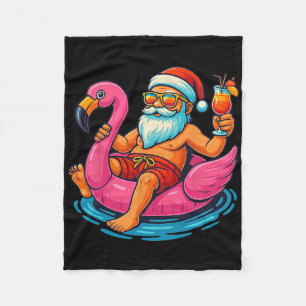 Cobertor De Velo Camisa de Natal em Julho Meninos Santa Flamingo S