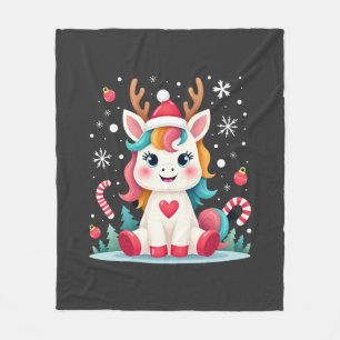 Cobertor De Velo Camisa de Natal Fofo Meninas Mulheres Xmas Unicórn