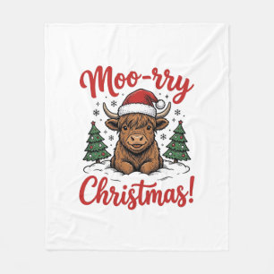 Cobertor De Velo Camisa de Natal Moo-rry Vaca das Terras Altas Vint