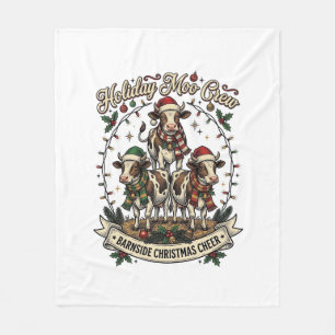 Cobertor De Velo Camisa de Natal Trio de Vaca Vintage Celeiro Festa