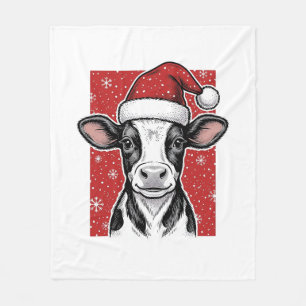 Cobertor De Velo Camisa de Natal Vintage Vaca Chapéu de Papai Noel