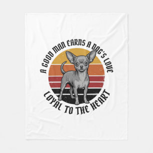 Cobertor De Velo Camisa de Pai de Chihuahua Gravura Vintage Amante