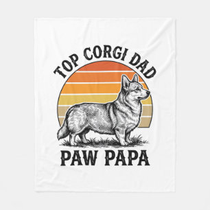Cobertor De Velo Camisa de Papai Corgi Vintage Sunset Dog Papa Pres